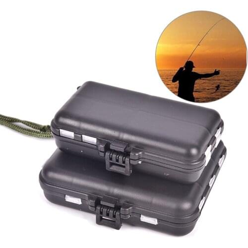 Mini Fishing Tackle Box Red 9 Compartments for Small Clear Plastic Waterproof Hooks Lures Baits Fishing Accessories Black
