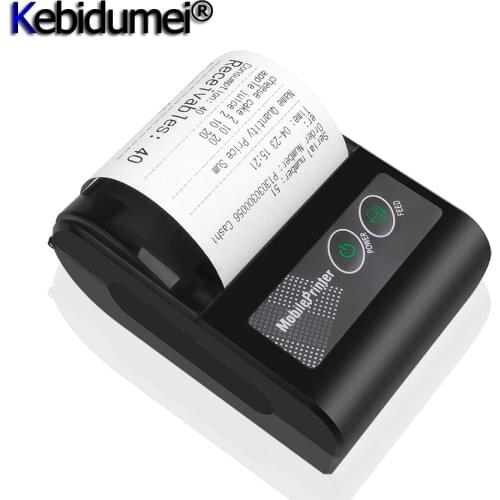 Kebidumei Mini Bluetooth Printer Thermal Printer Pocket Portable Ticket Receipt USB Wireless For Windows Android IOS Mini 58mm