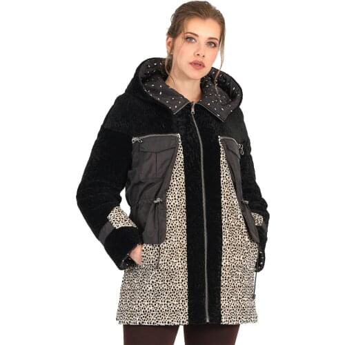 MODAQUEEN Store Women Double Sided Wearable Polka Dot Pattern Lamb Fur Jacket 2040 Arms Can Be Removable Fashion Luxury Summer