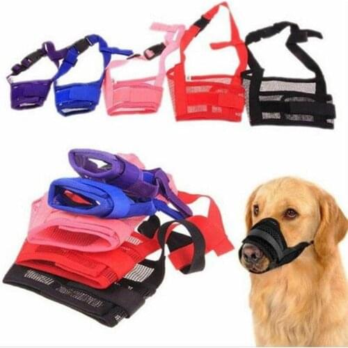Adjustable Dog Mouth Muzzle Nylon Soft Breathable Anti Bark Bite Chew Dog Muzzles Training for Small Large Dogs Pet Accessories