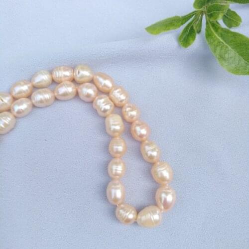 Natural 18" AAA 8x10MM SOUTH SEA golden PEARL NECKLACE 14K