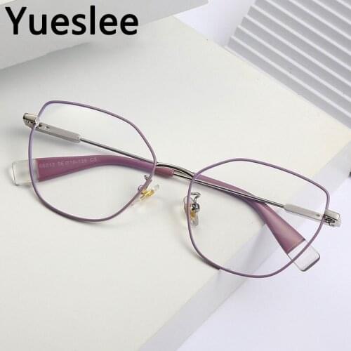 47451 Glasses Women Metal Retro Anti Blue Light Glasses Frame Men Women Optical Fashion Computer Eyeglasses Frame for Women