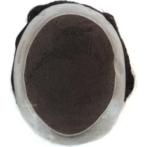 GLORYHAIR NEW AS - Australia Toupee 6 inches Indian Human Hair Unit for Men Lace & PU Hair Replacement System