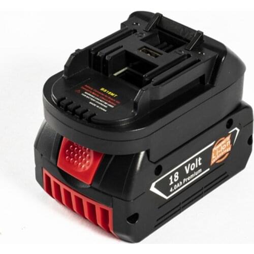 BS18MT Battery Adapter Converter with USB for Bosch 18V BAT619G/620 Batteries Convert To for Makita 18V BL1860 Lithium Battery