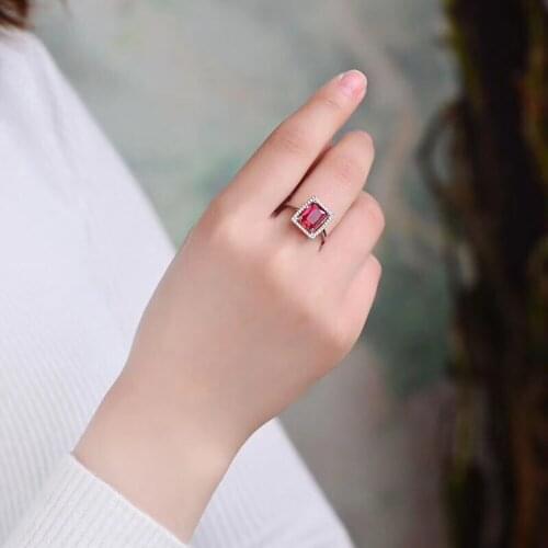 Hot Brand Pure 925 Sterling Silver Jewelry For Women 925 Silver Rings Wedding Sakura Flower Ring Wedding Engagement Silver Rings