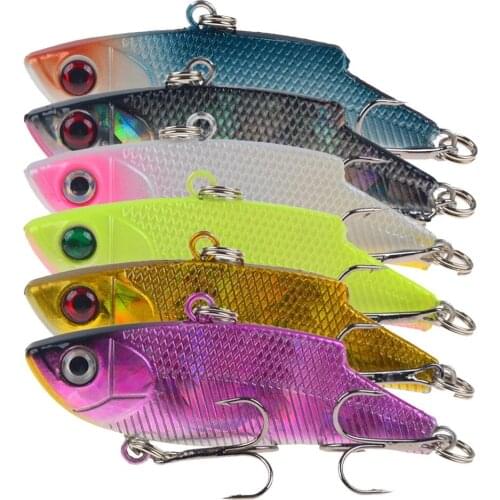 1pcs sinking VIB Fishing Lures Artificial 5.5cm/9.5g Winter Ice Sea bait Wobblers Distant fishing with Blood hook fish tackle