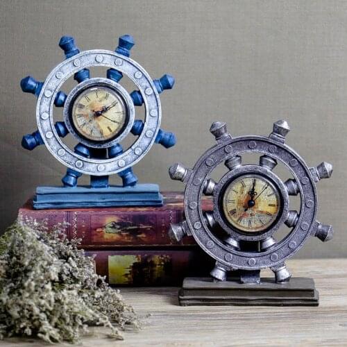 Retro Nostalgic Clock Rudder Living Room Shop Office Creative Ornaments Ornaments American Clock Furnishings