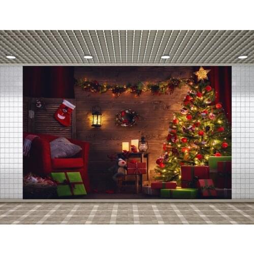 Lyavshi Christmas holidays decoration background christmas tree beautiful living room photo studio props photography background