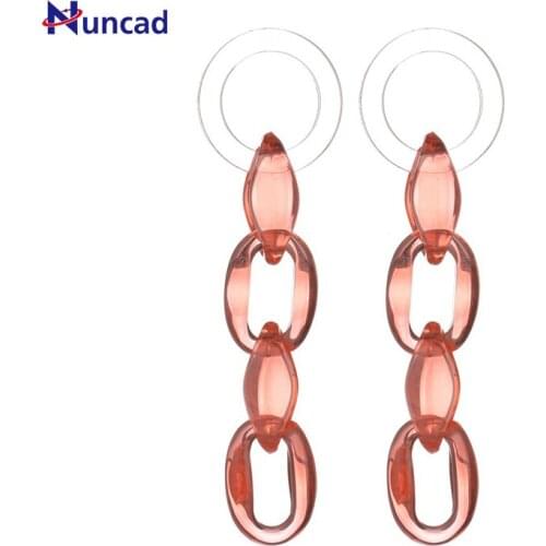New Fashion Europe Style Acrylic Simple Drop style earings Chain Button Punk Stud Earrings For Women