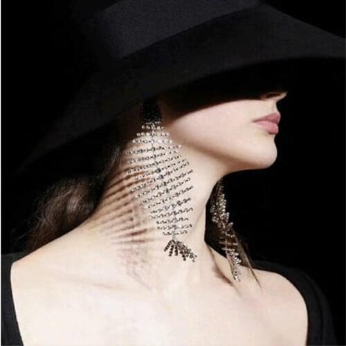 The new stylish ultra crystal big fishbone curved line fishbone earrings claim to be the best jewelry for womens parties