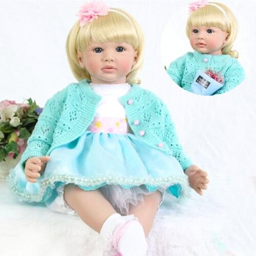 60cm Silicone Reborn Baby Doll Toys 24 inch Vinyl Princess Toddler Babies Dolls Girls gift exclusive Model bebes reborn