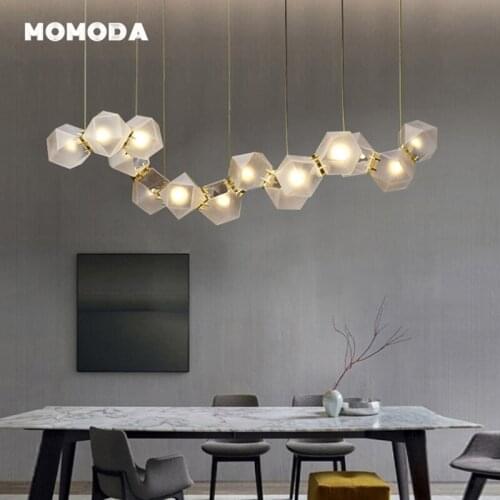 Modern Arc LED Pendant Lights Brass Glass Hanging Lamp for Dining Table Opening Kitchen Foyer Bedroom Bedside Lightings Home