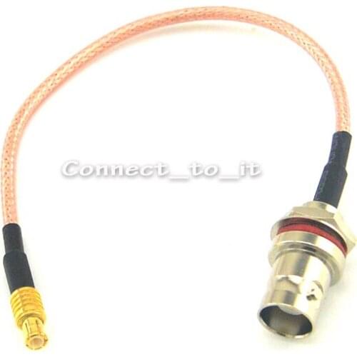 2 pcs/lot Extension Cord MCX male plug connector to BNC jack female bulkhead o-ring conector RG316 adapter coaxial pigtail cable