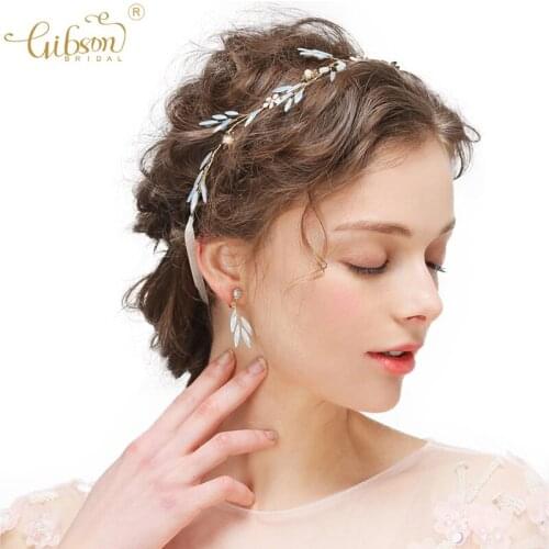 Gorgeous Water Drop Design Hair Vine Earrings Set Opal Crystal Headpiece Bridal Headband Wedding Jewelry