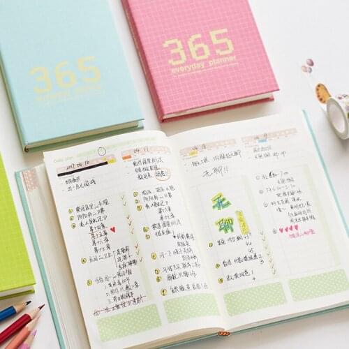 1pcs A5 Creative 365 Days Daily Planner Notebook Notepad Diary Simple Handbook Schedule