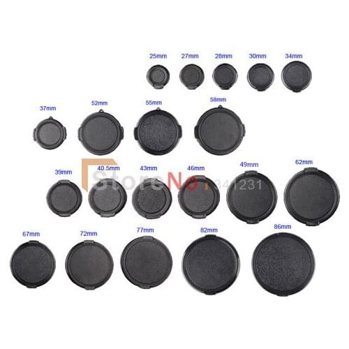 100% New 19pcs 25-86MM Side-Pinch Lens Cap for Filters & DC