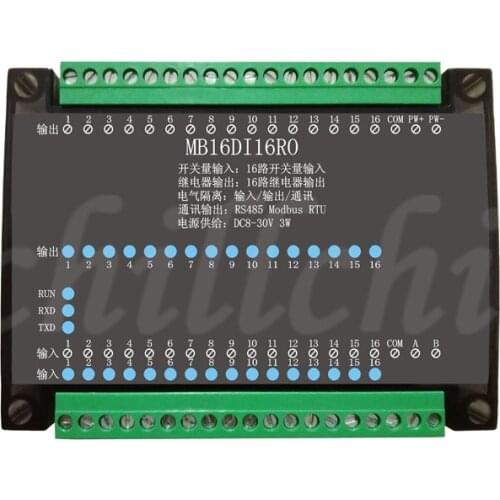 16 channel digital isolation input 16 relay isolation output collection control RS485Modbus module