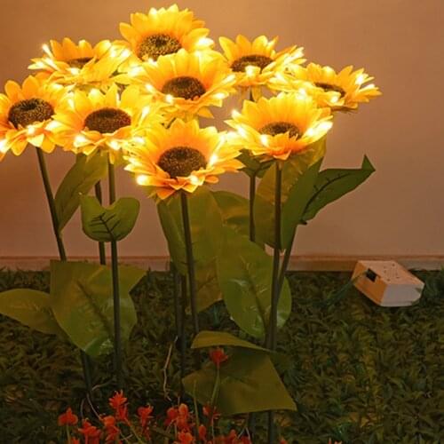 2pc LED simulation sunflower decorative lights outdoor plug-in lights landscape lights in garden scenic spots