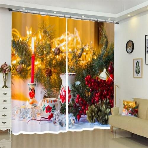 3D Window Curtains For Bed room Living room Office Hotel Cortinas Christmas decorations Blackout Shade Drapes Rideaux