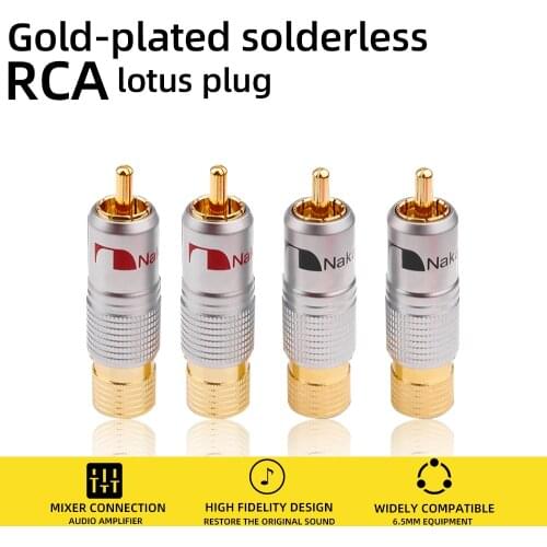 4pieces/lot New 24K Gold Nakamichi Nakamichi RCA Plug Audio Cable Speaker Connector Lockable adjustable