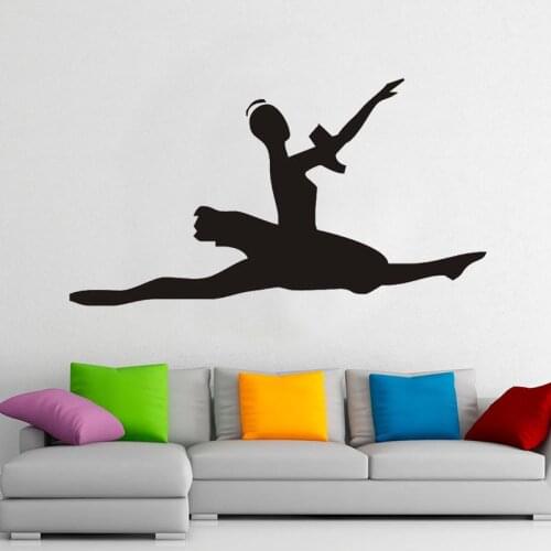 Ballet Girl Wall Decal Dance Sport Fitness Beautiful Vinyl Window Stickers Girls Bedroom Dance Room Interior Decor Mural E546