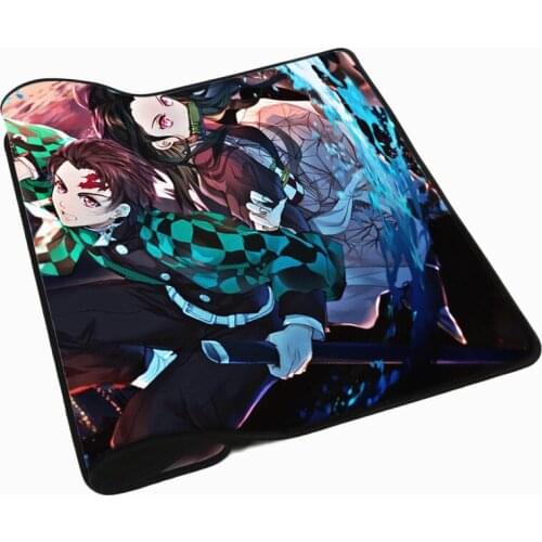 Anime Demon Slayer Kimetsu No Yaiba Large Gaming Mouse Pad Gamer XL Locking Edge Otaku MousePad PC Laptop Keyboard Mat