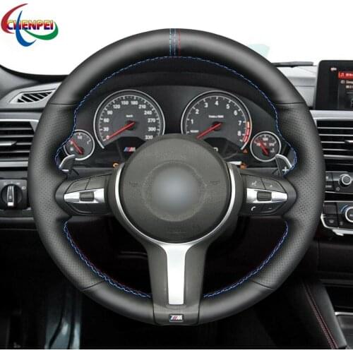 DIY Hand-Sewn Non-Slip PU Leather Steering Wheel Cover For BMW F30 F34 F22 F23 F32 F33 F36 F10 F07 Car Interior Accessories