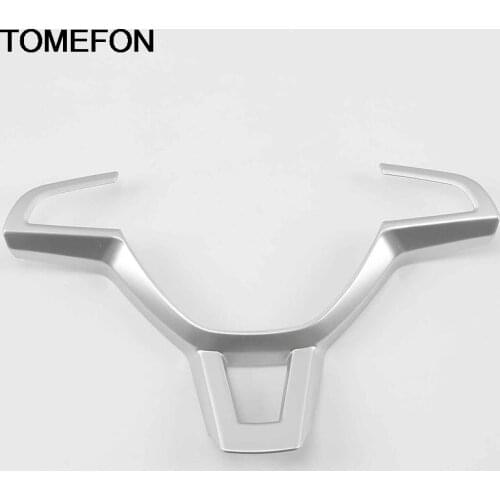 TOMEFON For Skoda Karoq 2017 2018 2019 Steering Wheel Decoration Sticker Frame Cover Trim Interior Accessories ABS Stainle Steel
