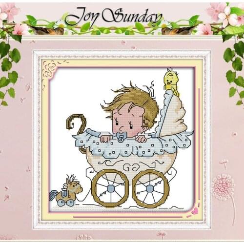 Baby on the babys car Counted Cross Stitch 11CT 14CT Cross Stitch Set Wholesale Cross-stitch Kit Embroidery Needlework
