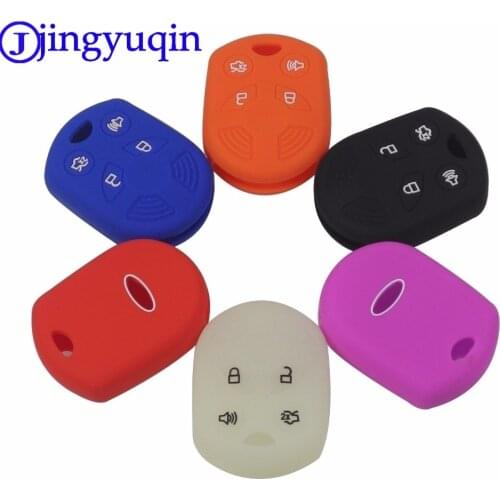 Jingyuqin 4 Buttons Silicone Key Cover Case For Mercury Mariner Lilan Lincoln Navigator MKX MKZ Ford Edge Fusion Mustang Taurus