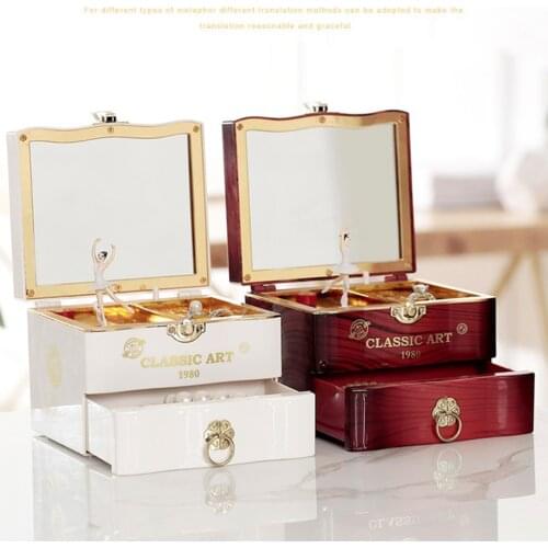 Classic Handmade Ballerina Music Box Clockwork Jewelry Box for Girls Women