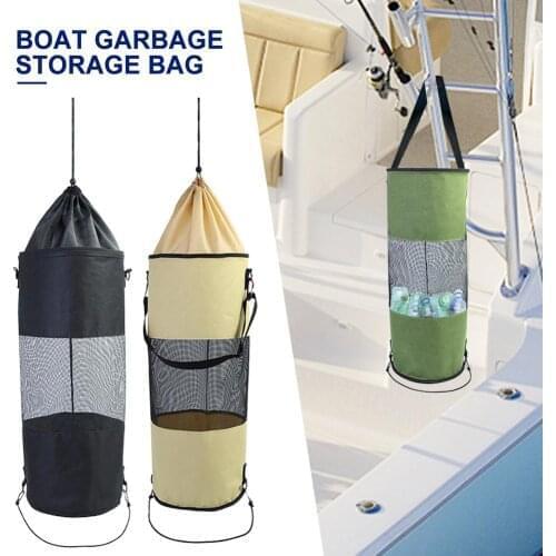 Boat Trash Bag Large Mesh Garbage Bin Hanging Net Bag Boats Kayak Yacht Cruise Ship Camper Garbage Container Organizer Foldable