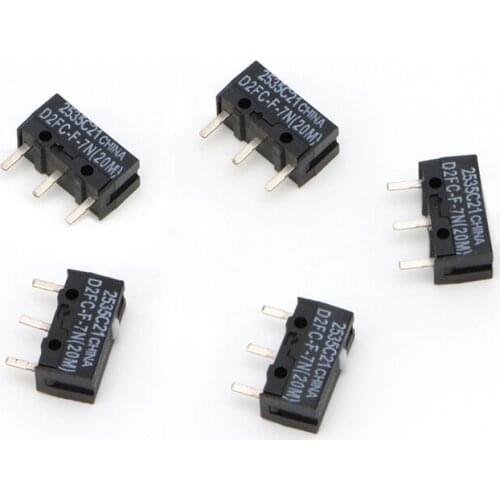 5 Pcs D2FC-F-7N 20M Micro Switch For Mouse Replacement Substitute Tested