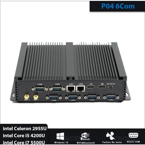 Intel Core i7 5500U Mini PC Windows Linux i5 4200U Fanless Industrial computer Dual LAN NICS 6*RS232 PC Server 2955U