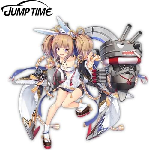 Jump Time 13 x11.8cm Azur Lane Kagerou Retrofit Anime Waifu Car Stickers Creative Personality Scratch-Proof Bumper Decal for VAN