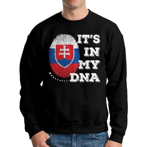 Its In My DNA Slovakia Flag Men Hoodies Sweatshirt Long Sleeve Popular 100% Cotton Casual Pullovers