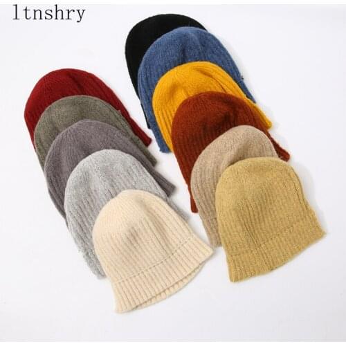 2021 New Winter Wool Unisex Knitted Beanie Hat Bonnet Casual Beanies for Men Women Cotton Fall Hat Fashion Solid Hip-hop Cap