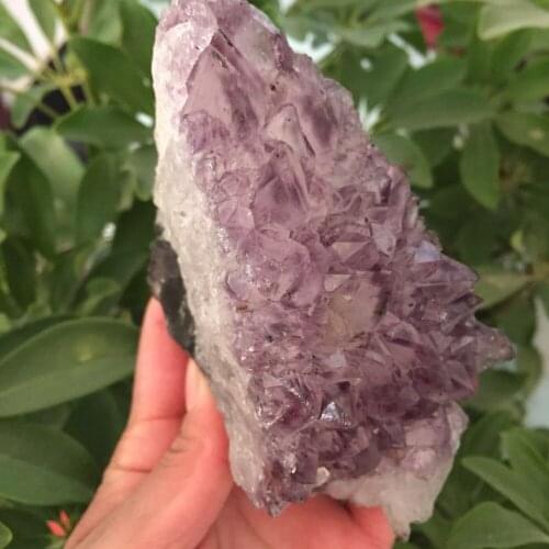 About 700g Natural rough amethyst quartz Crystal cluster meditation reiki healing crystal flower positive energy home decoration