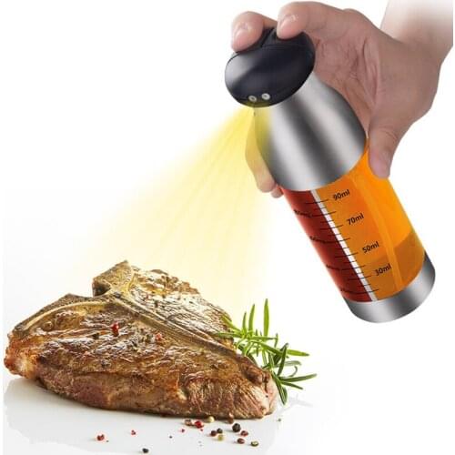 Stainless Steel Oil Sprayer Anti-leaking Vinegar Soy Sauce Bottle Dispenser for BBQ Baking xqmg BBQ Tools Kitchen Dining Bar New