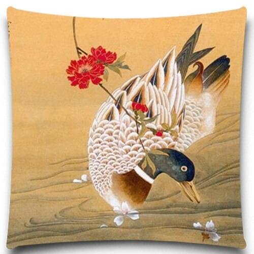Colorful bird Cotton Throw Pillow Case For Office/bedroom/chair Seat Cushion cover Square 5 size 45*45 Cm