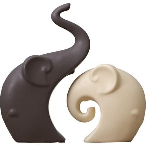 Nordic Ceramic Elephant Family Wedding Vases Home Decor Model Living Room Decoration Creative Furnishings Birthday Gifts