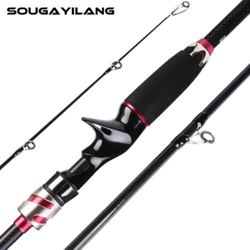 Sougayilang Portable 4 Sections Casting Fiber Rod 1.8-2.1m Ultralight Carbon Fiber Travel Rod for Freshwater SaltWater