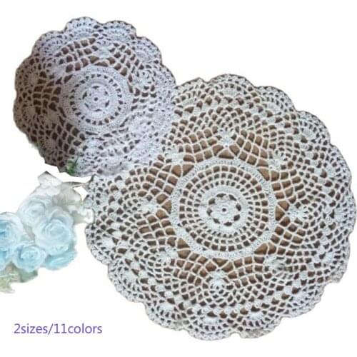 Modern Round cotton placemat cup drink coaster mug kitchen wedding table place mat cloth lace Crochet tea coffee doily dish pad