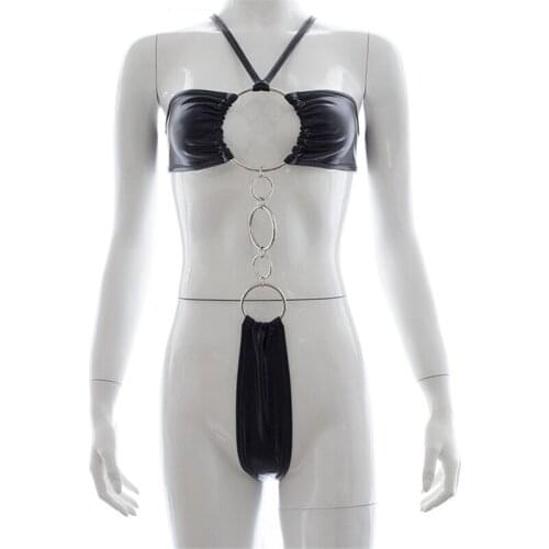 Products for Adults Sex Games Erotic Lingerie Womens Black PU Leather Porno Sex Costumes Adult Toys Sex Toys for Women