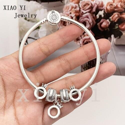 XIAOYI 2020NEW S925 Crown pendant hollow love Star wedding party Bracelet suitable for lovers wholesale high quality