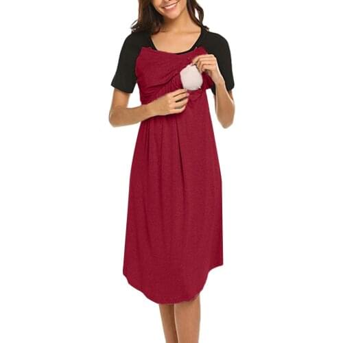 2019 Umstandsmode Maternity Dress vetement femme Nightgown Breastfeeding Night shirt Sleepwear pregnancy clothes ropa mujer