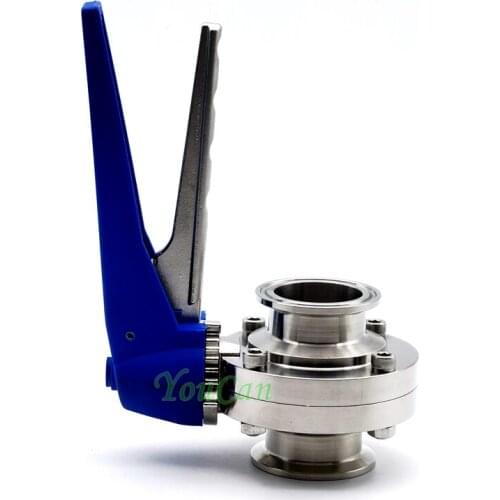 1-1/2 inch OD38mm SS304 Sanitary Stainless Steel 1.5 inch Tri Clamp Butterfly Valve for Homebrew Dairy Product