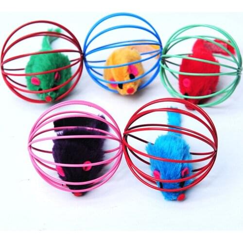 New Arrival Fun Gift Play Playing Toys False Mouse in Rat Cage Ball For Pet Cat Kitten