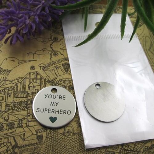 10pcs--"YOU'RE MY SUPERHERO"stainless steel charms 5 styles for choosing DIY Charms for necklace bracelets
