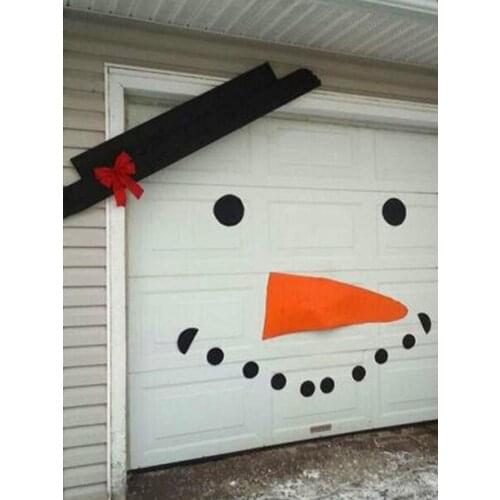 16pcs/set DIY Christmas Snowman Decoration Garage Door Old Man Elk Bow Hat For Outdoors Christmas Decoration New Year Decoration